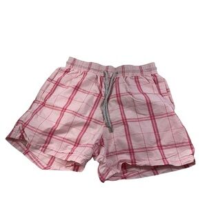Vilebrequin Plaid Pink Lined Swim Trunks Shorts L 6" inseam